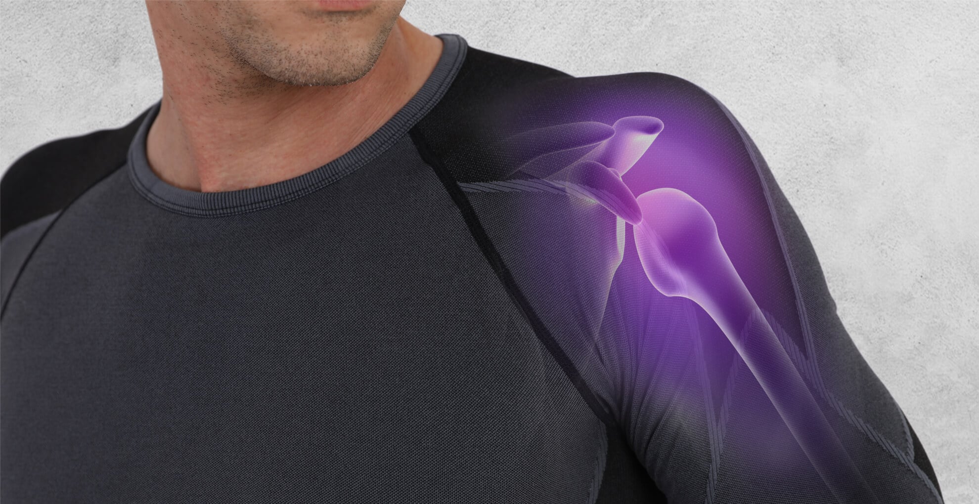 Shoulder pain man with painful shoulder